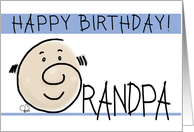 Happy Birthday for Grandpa Grandpa Face is Letter G card