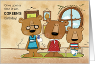 Customized Name Birthday for Coreen Three Bears Story card