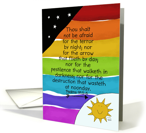 Covid 19 Virus Encouragement Covid 19 Virus Rainbow Psalms 91:5-6 card