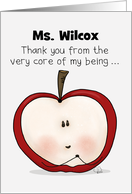 Customizable Thank You Teacher During Covid 19 Apple Core card
