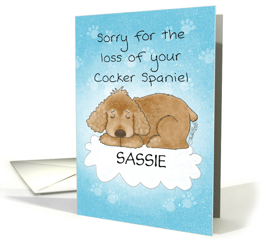 Customizable Name Sympathy Loss of Pet Dog Cocker Spaniel... (1609472)