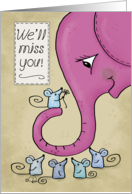 Happy Retirement from Colleagues Pink Elephant & Mice We’ll miss you card