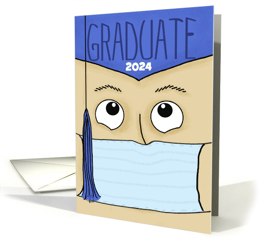 Customizable Graduation 2024 for Male Graduate COVID 19 Face Mask card