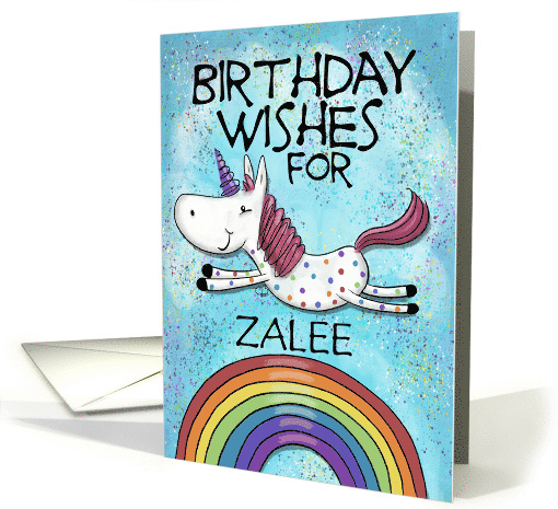 Customizable Birthday Wishes Zalee Unicorn Rainbow Magical Day card