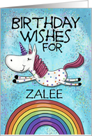 Customizable Birthday Wishes Zalee Unicorn Rainbow Magical Day card