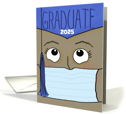 Graduation 2025 for Female Dark Skin Graduate COVID 19 Face Mask card