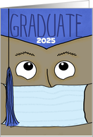 Graduation 2023 for Male Dark Skin Graduate During COVID 19 Face Mask card