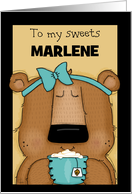 Happy Anniversary to Spouse Marlene Bear with Honey Latte card