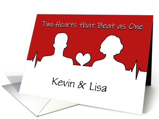 Happy Anniversary Kevin & Lisa Couple with Heartbeat Signal card