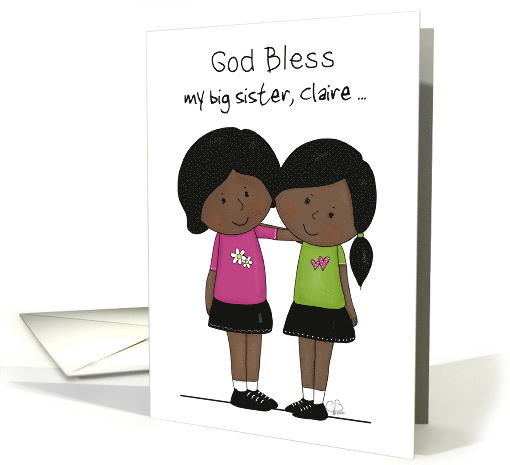 Happy Birthday Big Sister Claire Two Girls Arm in Arm card (1618062)