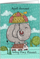 Encouragement April Showers Bring May Flowers Elephant in Flood card