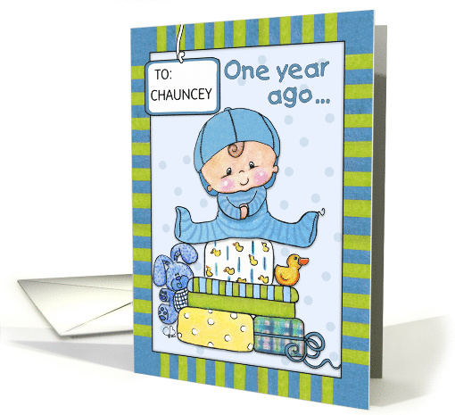 Customizable Name Chauncey One Year Old Boy Birthday Baby... (1640370)
