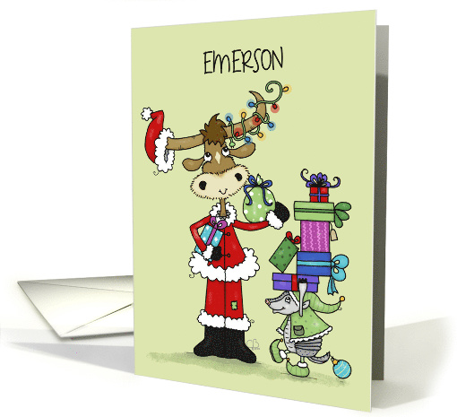 Customizable Merry Christmas Emerson Longhorn Santa and... (1641448)