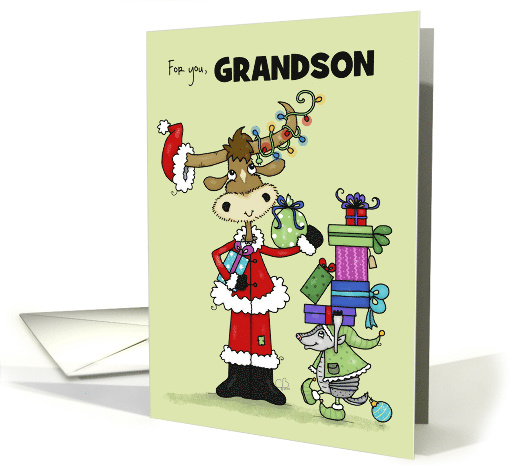 Customizable Merry Christmas for Grandson Longhorn Santa... (1643226)
