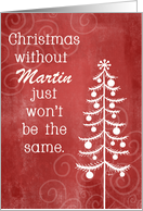 Customizable Remembrance Christmas without Martin Won’t Be the Same card