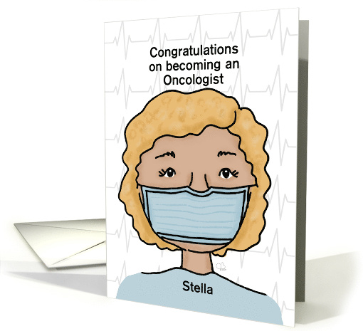Customizable Congratulations Becoming Oncologist Blonde Female card