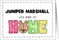 Congratulations Baby Born at Home Customizable Name Pillow Letters card