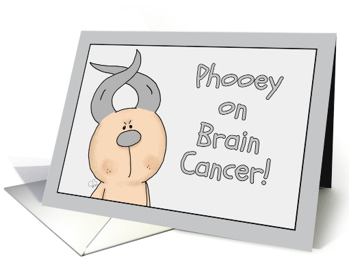 Get Well Phooey on Brain Cancer Hairless Hare Gray Ribbon Ears card