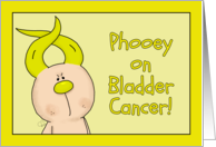 Get Well Phooey on Bladder Cancer Hairless Hare Yellow Ribbon Ears card
