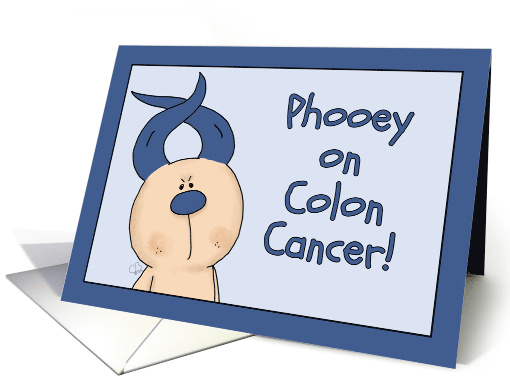Get Well Phooey on Colon Cancer Hairless Hare Dark Blue... (1653918)
