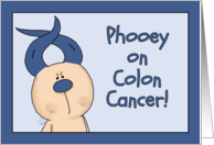 Get Well Phooey on Colon Cancer Hairless Hare Dark Blue Ribbon Ears card
