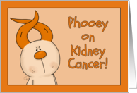 Get Well Phooey on Kidney Cancer Hairless Hare Orange Ribbon Ears card