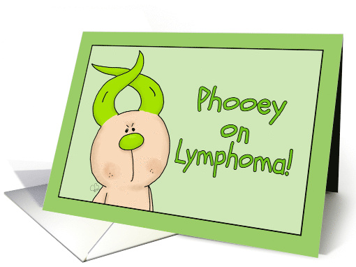 Get Well Phooey on Lymphonma Hairless Hare Lime Ribbon Ears card