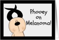 Get Well Phooey on Melanoma Hairless Hare Black Ribbon Ears card