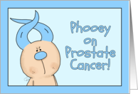 Get Well Phooey Prostate Cancer Hairless Hare Light Blue Ribbon Ears card