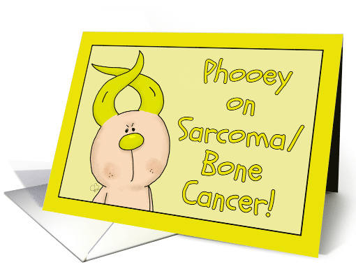 Get Well Phooey on Bone Cancer Hairless Hare Yellow Ribbon Ears card