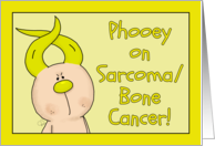 Get Well Phooey on Bone Cancer Hairless Hare Yellow Ribbon Ears card