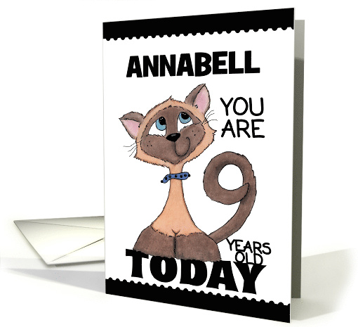 Customizable Name Happy 9th Birthday for Annabell Siamese... (1654352)