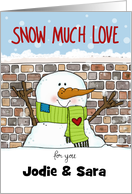 Snow Much Love for Jodie Sara Snowman Sign Language Merry Christmas card