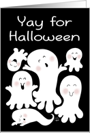 Friendly Ghost Pattern Yay for Halloween Happy Halloween Get Booed card