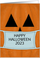Jack o’ Lantern with Mask COVID 19 Happy Halloween 2023 Customizable card