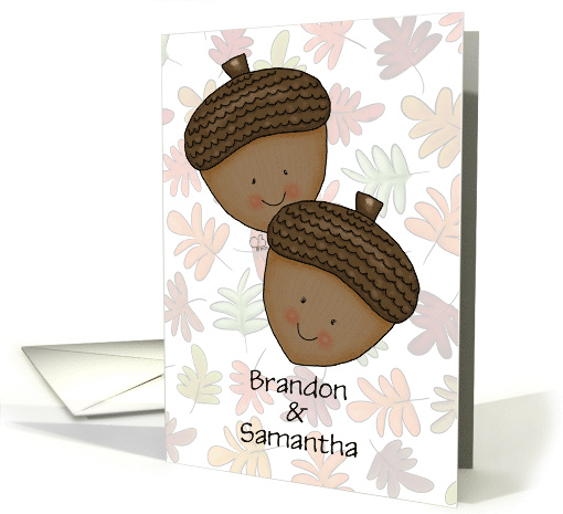 Custom Names Anniversary Acorns A Corny Couple Brandon Samantha card
