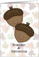 Custom Names Anniversary Acorns A Corny Couple Brandon Samantha card