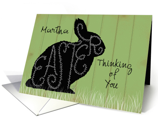 Customizable Happy Easter Martha Thinking of You Rabbit... (1674906)