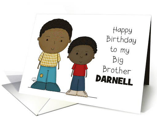 Happy Birthday Big Brother Darnell Two Boys African American card