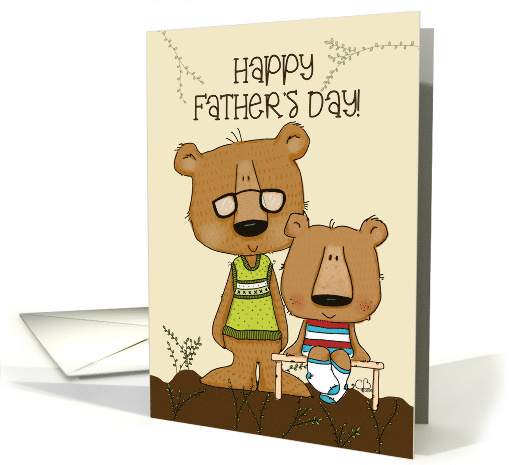 Happy Father's Day From Son Papa Bear and Baby Boy Bear card (1684104)