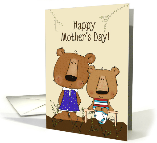 Happy Mother's Day From Son Mama Bear and Baby Boy Bear card (1684124)