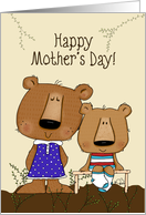 Happy Mother’s Day From Son Mama Bear and Baby Boy Bear card