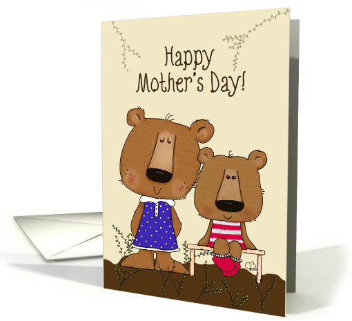 Happy Mother's Day From Daughter Mama Bear and Baby Girl Bear card