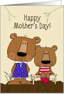 Happy Mother’s Day From Daughter Mama Bear and Baby Girl Bear card
