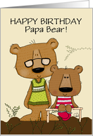 Happy Birthday From Daughter Papa Bear and Baby Girl Bear card