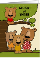 Happy Mother’s Day Customized Mother of 3 Mama Bear Three Bear Cubs card
