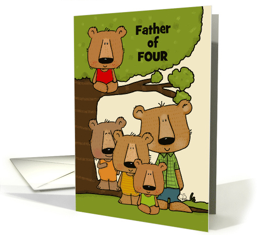 Happy Father's Day Customized Father of 4 Papa Bear Four... (1686570)