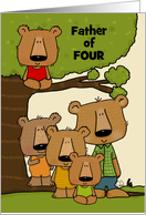 Happy Father’s Day Customized Father of 4 Papa Bear Four Bear Cubs card