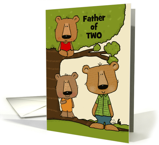Happy Father's Day Customized Father of 2 Papa Bear Two Bear Cubs card