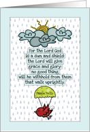 Get Well Encourage Cancer Patient Scripture Bird Flying Through Rain card